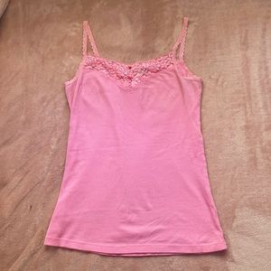 Pink lace tank top